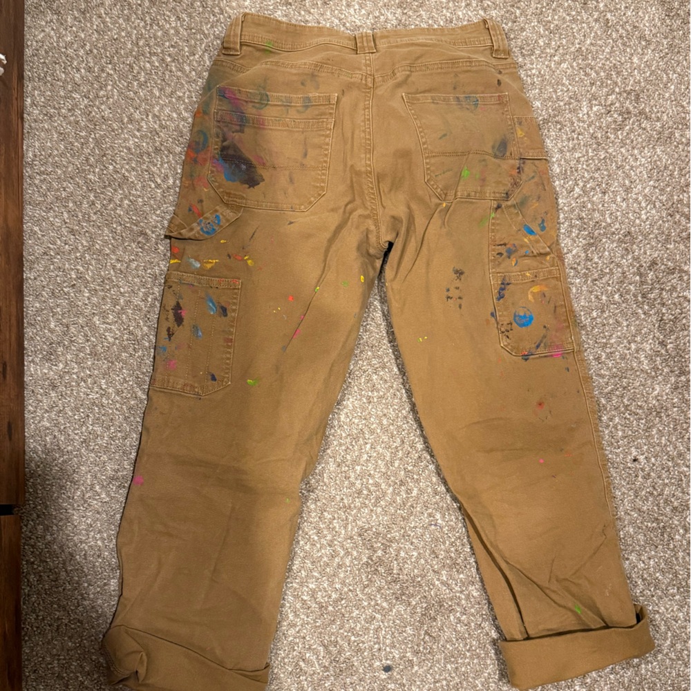 Dickies Tan Paint-Splattered Carpenter Pants - Picture 3 of 4